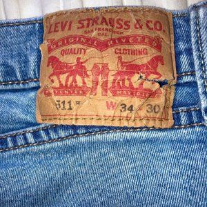 Levi's 511 Medium Wash Denim Slim Fit Stretch Men's Jeans 34x30 (Actual 33.5x29